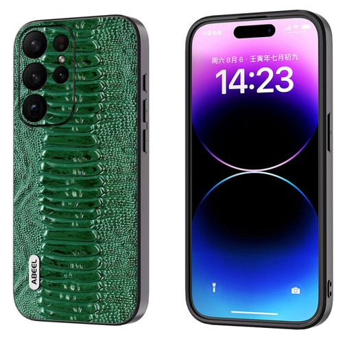Samsung Galaxy S23 Ultra 5G ABEEL Genuine Leather Weilai Series Phone Case - Green