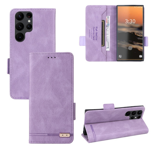 Samsung Galaxy S23 Ultra 5G Magnetic Clasp Leather Phone Case - Purple