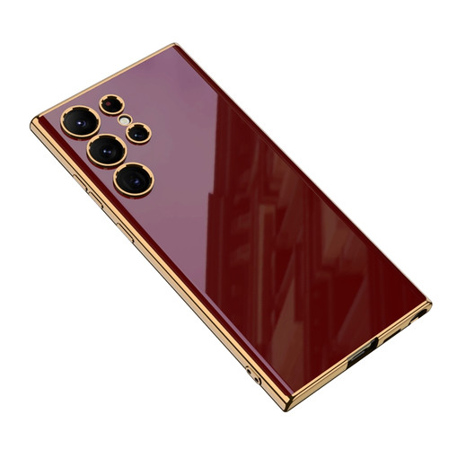 Samsung Galaxy S23 Ultra 5G GKK Electroplating TPU Full Coverage Phone Case - Red