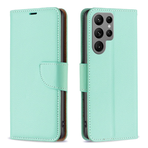 Samsung Galaxy S23 Ultra 5G Litchi Texture Pure Color Leather Phone Case - Green