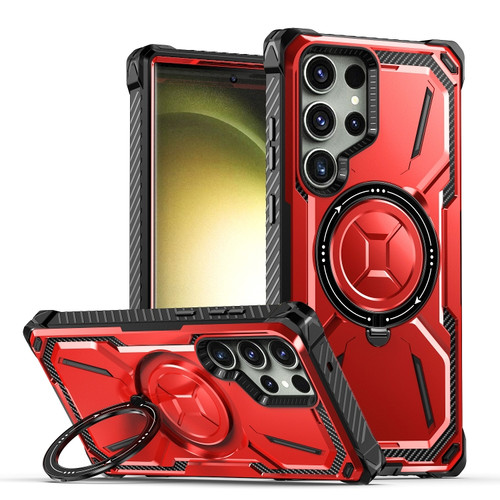 Samsung Galaxy S23 Ultra 5G Armor Series MagSafe Magnetic Holder Phone Case - Red