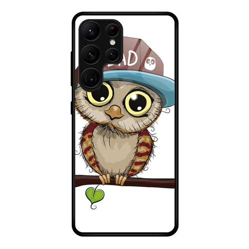 Samsung Galaxy S23 Ultra 5G Colorful Painted Glass Phone Case - Owl