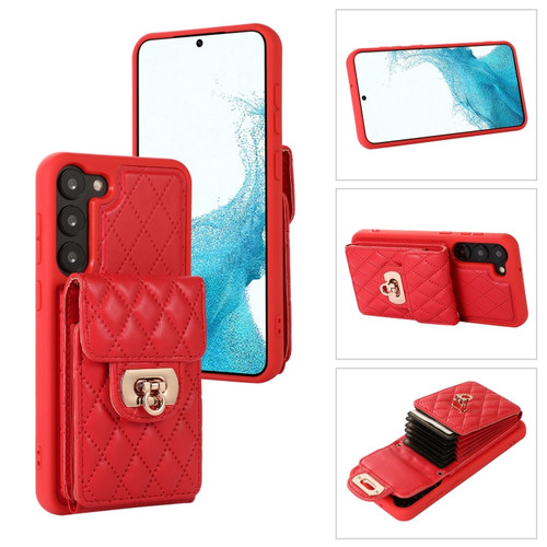 Samsung Galaxy S23 5G Card Slot Leather Phone Case - Red