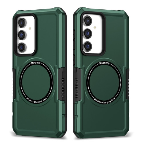 Samsung Galaxy S23 FE MagSafe Shockproof Armor Phone Case - Dark Green