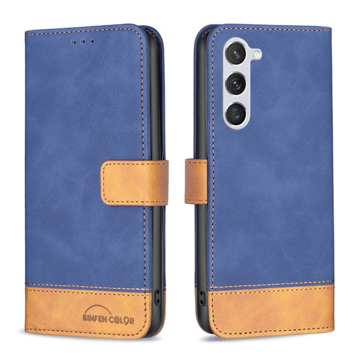 Samsung Galaxy S23 5G BF11 Color Matching Skin Feel Leather Phone Case - Blue
