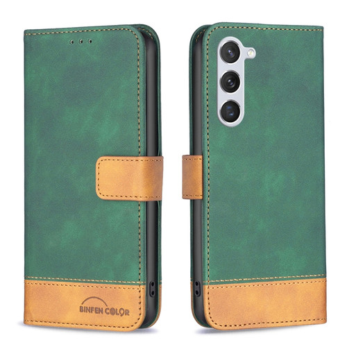 Samsung Galaxy S23 5G BF11 Color Matching Skin Feel Leather Phone Case - Green