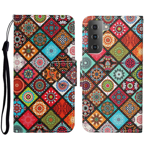 Samsung Galaxy S23 5G Colored Drawing Pattern Leather Phone Case - Ethnic Style