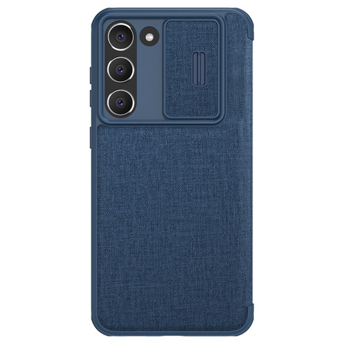 Samsung Galaxy S23 5G NILLKIN QIN Series Pro Sliding Camera Cover Design Leather Phone Case - Blue