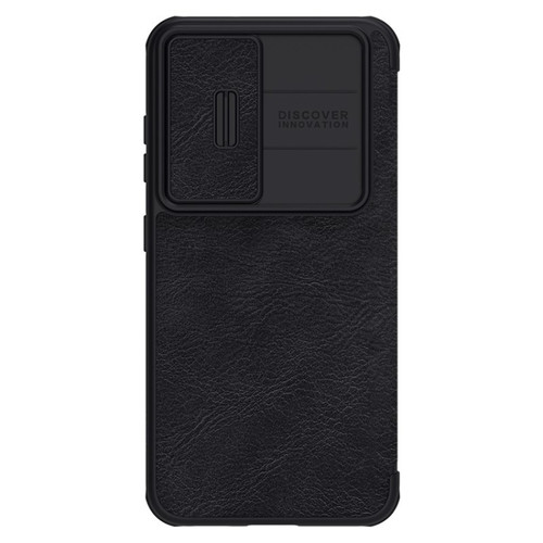 Samsung Galaxy S23 5G NILLKIN QIN Series Pro Sliding Camera Cover Design Leather Phone Case - Black
