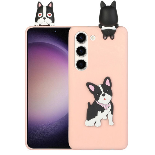 Samsung Galaxy S23 5G 3D Lying Cartoon TPU Shockproof Phone Case - Cute Dog