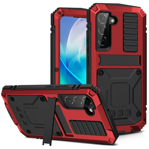 Samsung Galaxy S23 5G R-JUST Life Waterproof Dustproof Shockproof Phone Case - Red