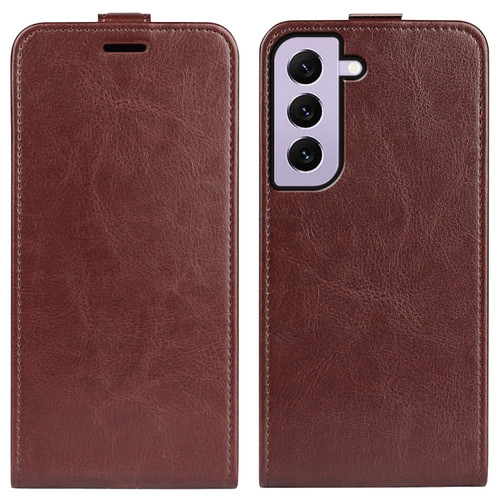Samsung Galaxy S23 5G R64 Texture Vertical Flip Leather Phone Case - Brown