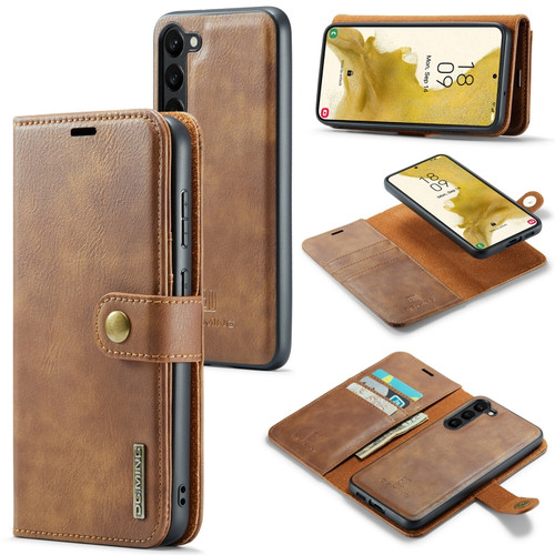 Samsung Galaxy S23 5G DG.MING Crazy Horse Texture Detachable Magnetic Leather Case - Brown