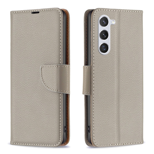 Samsung Galaxy S23 5G Litchi Texture Pure Color Leather Phone Case - Grey