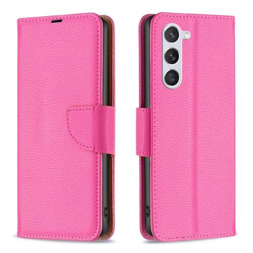 Samsung Galaxy S23 5G Litchi Texture Pure Color Leather Phone Case - Rose Red