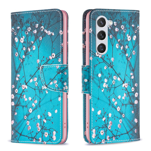 Samsung Galaxy S23 5G Drawing Pattern Leather Phone Case - Plum Blossom