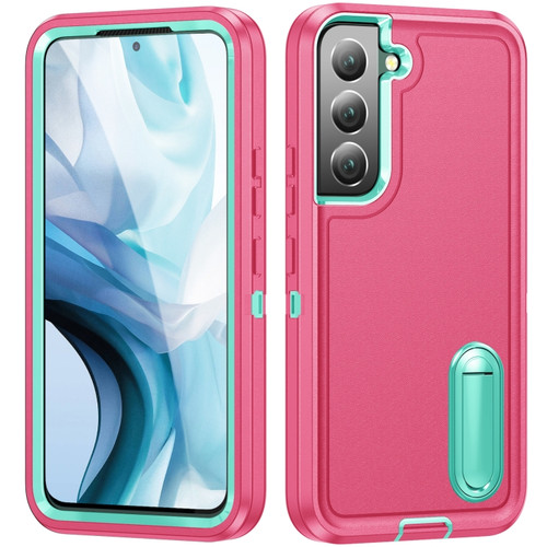 Samsung Galaxy S23 5G 3 in 1 Rugged Holder Phone Case - Pink+Blue