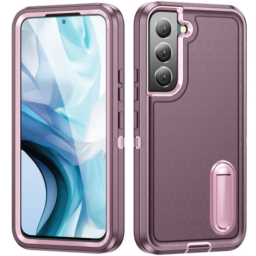 Samsung Galaxy S23 5G 3 in 1 Rugged Holder Phone Case - Purple+Pink