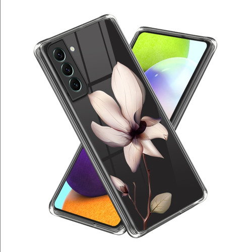 Samsung Galaxy S23 5G Colored Drawing Clear TPU Phone Protective Case - A Lotus