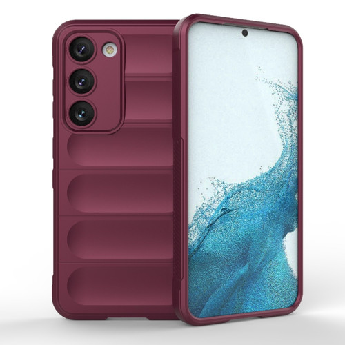 Samsung Galaxy S23 5G Magic Shield TPU + Flannel Phone Case - Wine Red