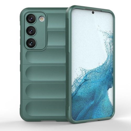 Samsung Galaxy S23 5G Magic Shield TPU + Flannel Phone Case - Dark Green