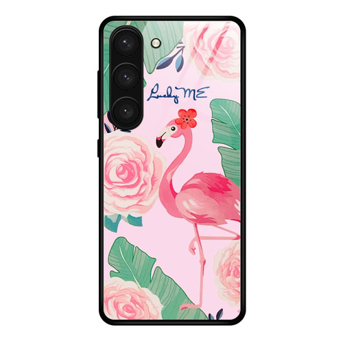 Samsung Galaxy S23 5G Colorful Painted Glass Phone Case - Flamingo