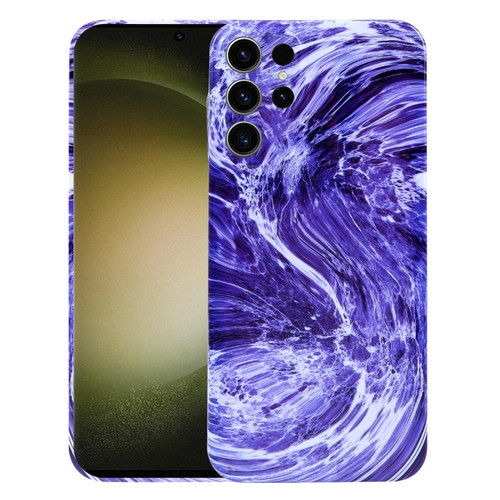 Samsung Galaxy S23 Ultra 5G Marble Pattern Phone Case - Purple White