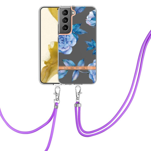 Samsung Galaxy S23+ 5G Flowers and Plants Series IMD TPU Phone Case with Lanyard - Orchid Peony