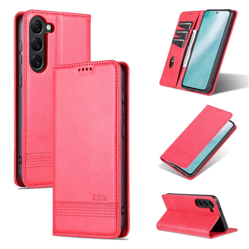 Samsung Galaxy S23+ 5G AZNS Magnetic Calf Texture Flip Leather Phone Case - Red
