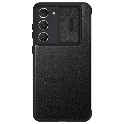 Samsung Galaxy S23+ 5G NILLKIN QIN Series Pro Sliding Camera Cover Design Leather Phone Case - Black