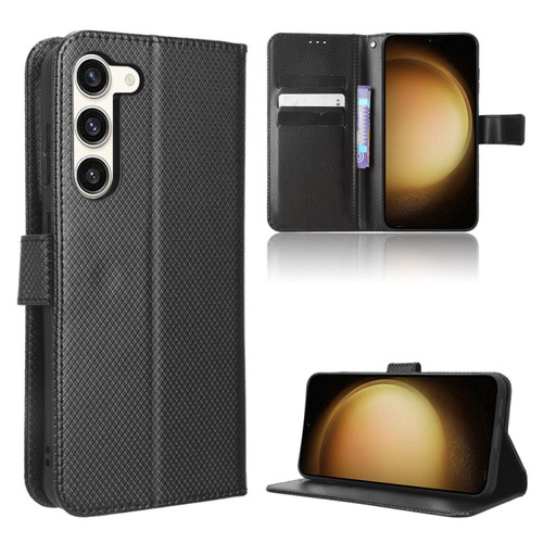 Samsung Galaxy S23+ 5G Diamond Texture Leather Phone Case - Black