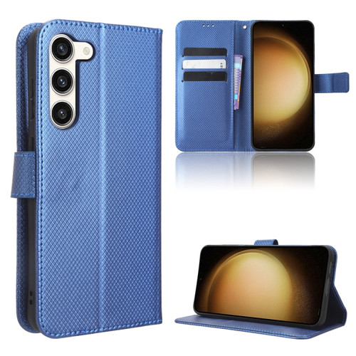 Samsung Galaxy S23+ 5G Diamond Texture Leather Phone Case - Blue