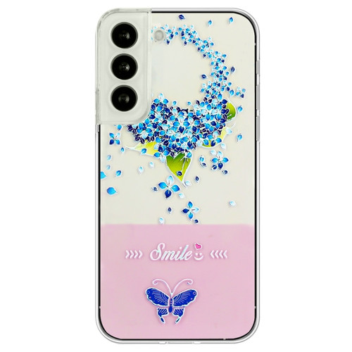 Samsung Galaxy S23+ 5G Bronzing Butterfly Flower TPU Phone Case - Hydrangea