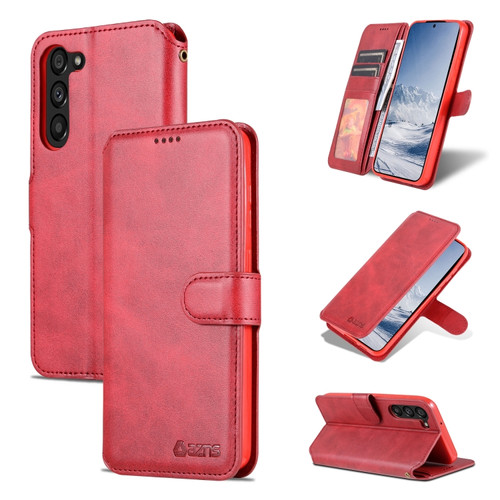 Samsung Galaxy S23+ 5G AZNS Calf Texture Horizontal Flip Leather Phone Case - Red
