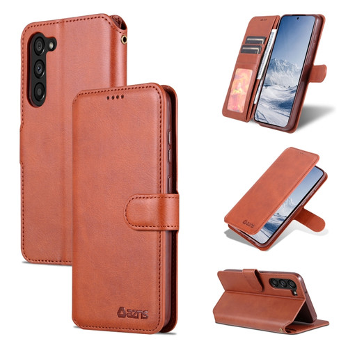 Samsung Galaxy S23+ 5G AZNS Calf Texture Horizontal Flip Leather Phone Case - Brown