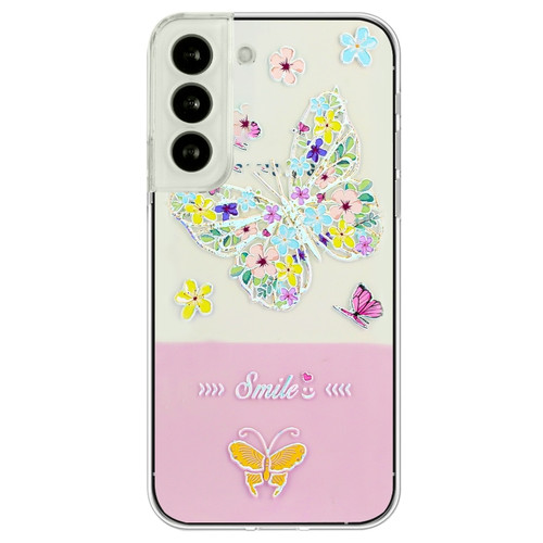 Samsung Galaxy S23+ 5G Bronzing Butterfly Flower TPU Phone Case - Colorful Butterfly