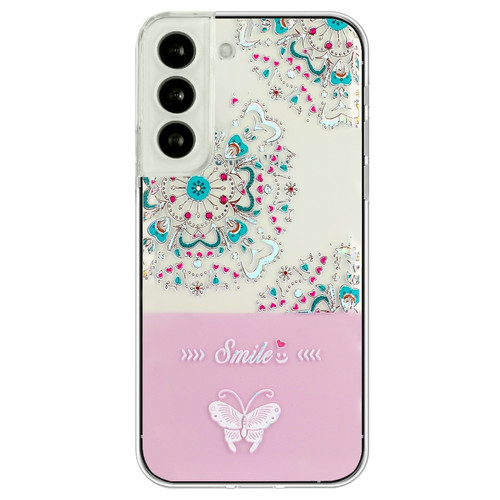 Samsung Galaxy S23+ 5G Bronzing Butterfly Flower TPU Phone Case - Peacock Flower