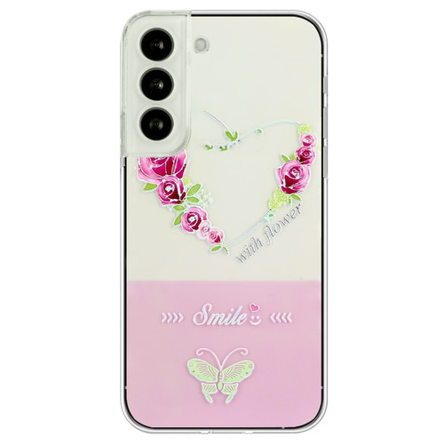 Samsung Galaxy S23+ 5G Bronzing Butterfly Flower TPU Phone Case - Rose Heart