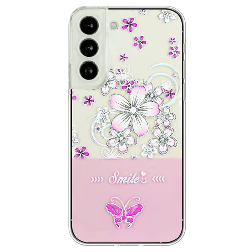 Samsung Galaxy S23+ 5G Bronzing Butterfly Flower TPU Phone Case - Cherry Blossoms