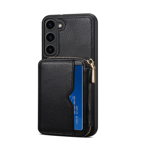 Samsung Galaxy S23 5G Zipper Card Slot Phone Case - Black