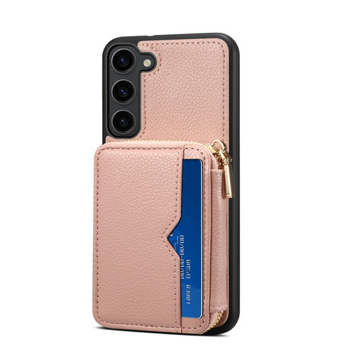 Samsung Galaxy S23 5G Zipper Card Slot Phone Case - Pink