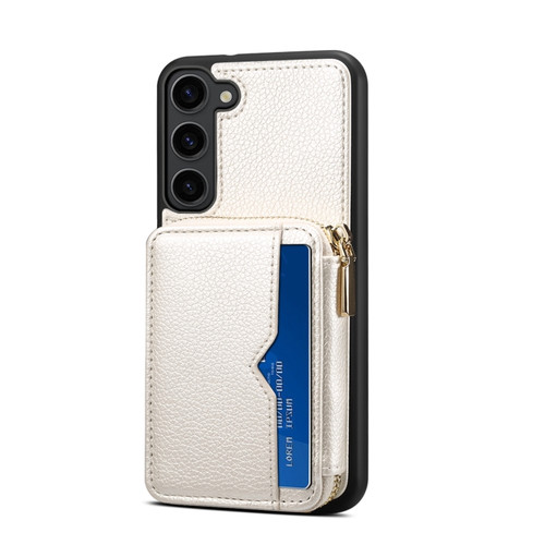 Samsung Galaxy S23 5G Zipper Card Slot Phone Case - White