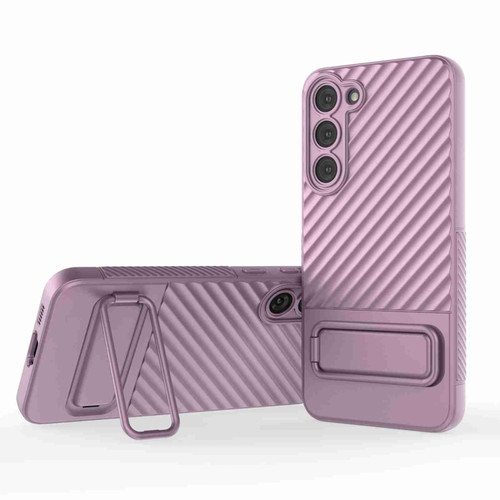 Samsung Galaxy S23+ 5G Wavy Texture TPU Phone Case with Lens Film - Purple