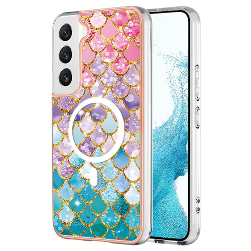 Samsung Galaxy S23+ 5G Marble Pattern Dual-side IMD Magsafe TPU Phone Case - Colorful Scales