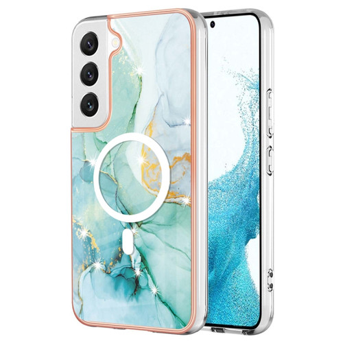 Samsung Galaxy S23+ 5G Marble Pattern Dual-side IMD Magsafe TPU Phone Case - Green 003