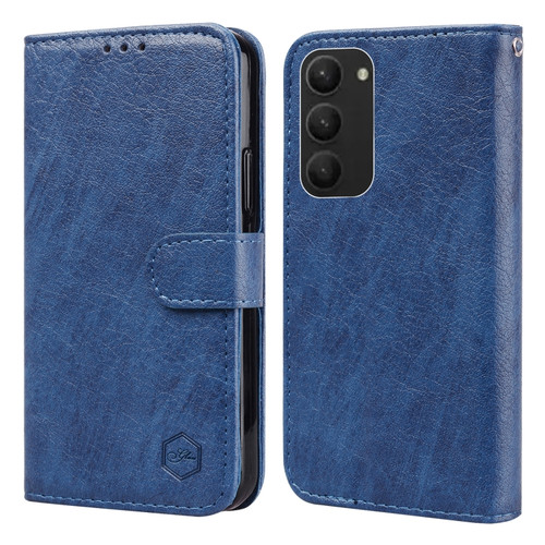 Samsung Galaxy S23+ 5G Skin Feeling Oil Leather Texture PU + TPU Phone Case - Dark Blue