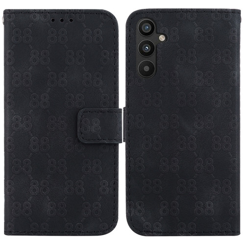 Samsung Galaxy S23+ 5G Double 8-shaped Embossed Leather Phone Case - Black