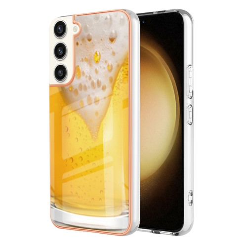 Samsung Galaxy S23+ 5G Electroplating Marble Dual-side IMD Phone Case - Draft Beer