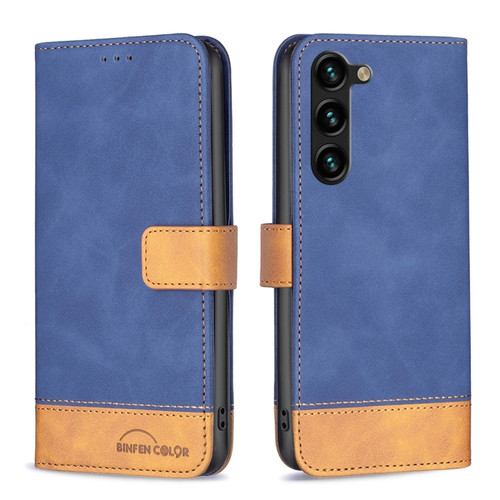 Samsung Galaxy S23+ 5G BF11 Color Matching Skin Feel Leather Phone Case - Blue