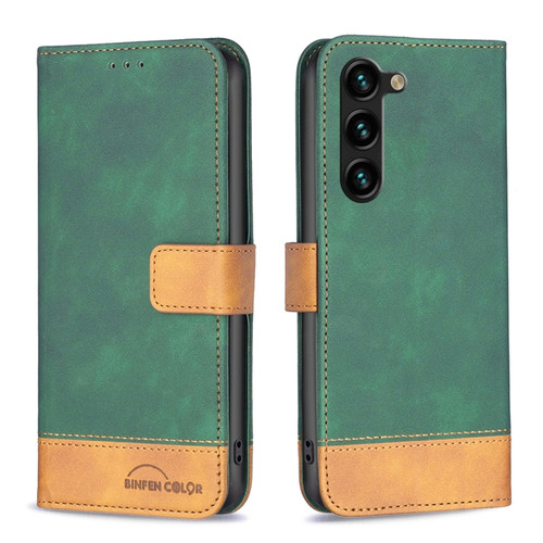 Samsung Galaxy S23+ 5G BF11 Color Matching Skin Feel Leather Phone Case - Green